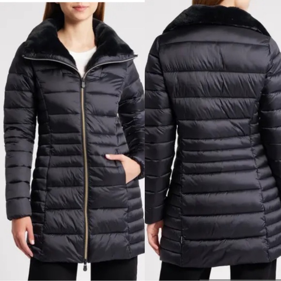SAVE THE DUCK Jackets & Blazers - Save The Duck Caroline Water Resistant Coat with Faux Fur Lining